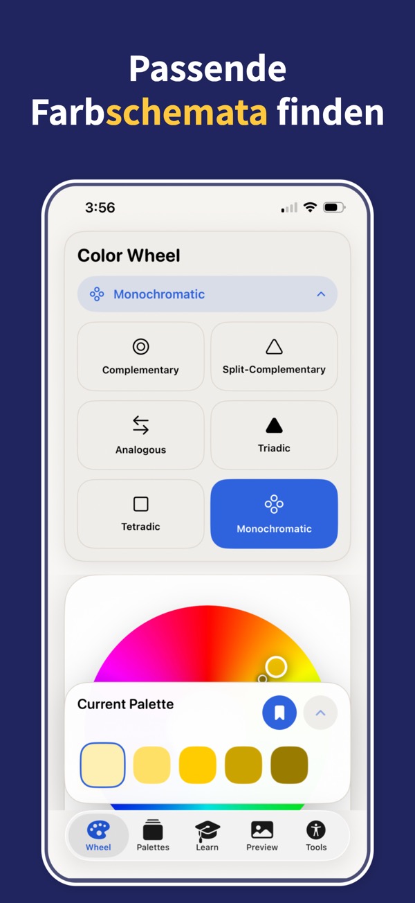Color Wheel & Palettes palette screenshot